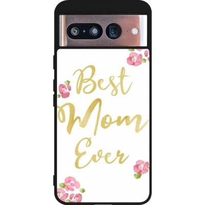 Coque Google Pixel 8 - Silicone rigide noir Mom 2024 best Mom ever