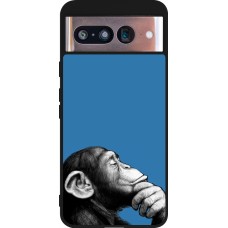 Coque Google Pixel 8 - Silicone rigide noir Monkey Pop Art