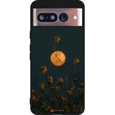 Coque Google Pixel 8 - Silicone rigide noir Moon Flowers