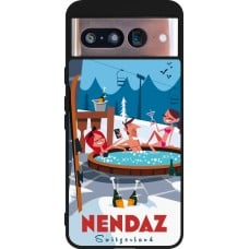 Coque Google Pixel 8 - Silicone rigide noir Nendaz Mountain Jacuzzi