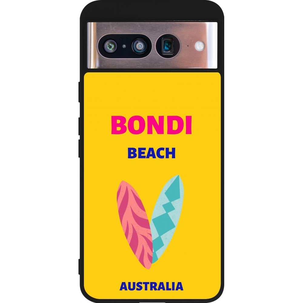 Coque Google Pixel 8 - Silicone rigide noir Pop Summer Destination Bondi