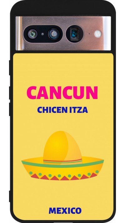 Coque Google Pixel 8 - Silicone rigide noir Pop Summer Destination Cancun