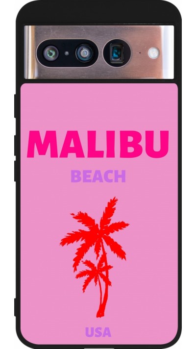 Coque Google Pixel 8 - Silicone rigide noir Pop Summer Destination Malibu