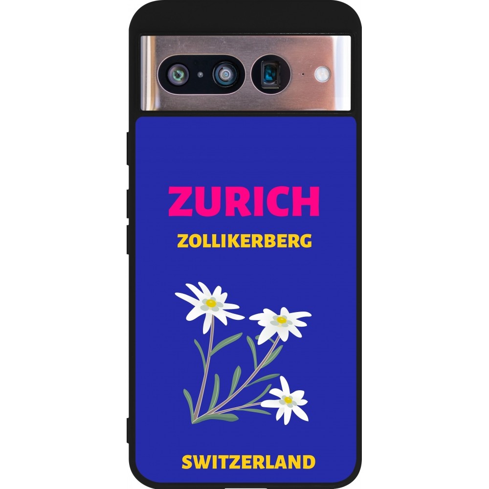 Google Pixel 8 Case Hülle - Silikon schwarz Pop Summer Destination Zurich