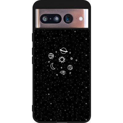 Coque Google Pixel 8 - Silicone rigide noir Space Doodle