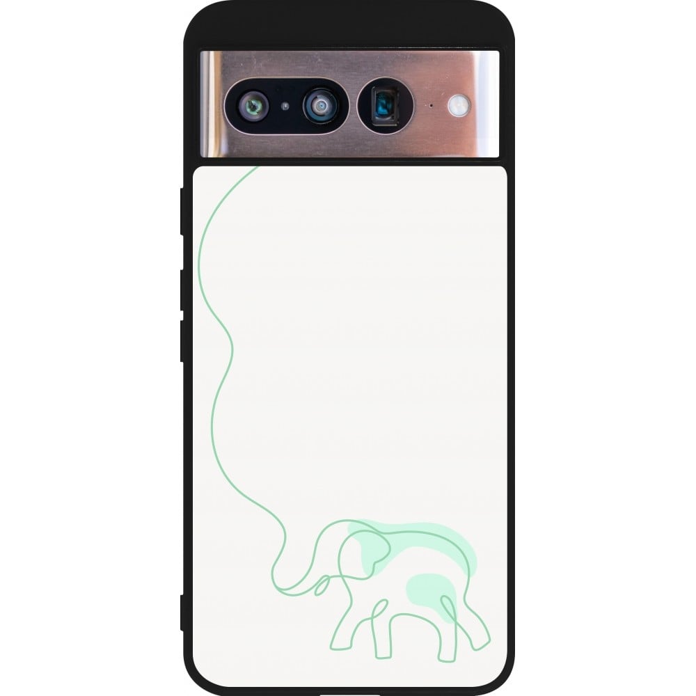 Coque Google Pixel 8 - Silicone rigide noir Spring 23 baby elephant