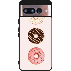 Coque Google Pixel 8 - Silicone rigide noir Spring 23 donuts