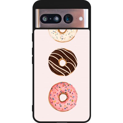 Coque Google Pixel 8 - Silicone rigide noir Spring 23 donuts