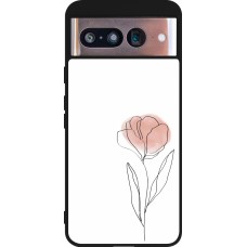 Coque Google Pixel 8 - Silicone rigide noir Spring 23 minimalist flower