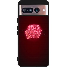 Coque Google Pixel 8 - Silicone rigide noir Spring 23 neon rose