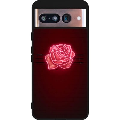 Coque Google Pixel 8 - Silicone rigide noir Spring 23 neon rose