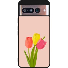 Coque Google Pixel 8 - Silicone rigide noir Spring 23 tulip trio