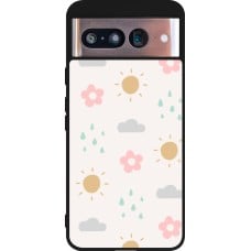 Coque Google Pixel 8 - Silicone rigide noir Spring 23 weather