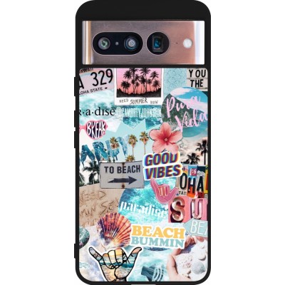 Coque Google Pixel 8 - Silicone rigide noir Summer 20 collage