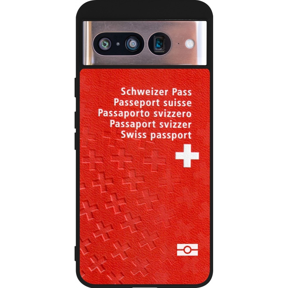 Coque Google Pixel 8 - Silicone rigide noir Swiss Passport