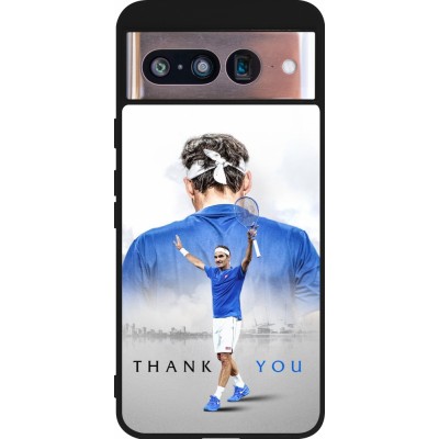 Coque Google Pixel 8 - Silicone rigide noir Thank you Roger