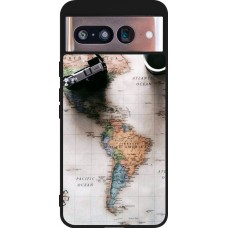 Coque Google Pixel 8 - Silicone rigide noir Travel 01