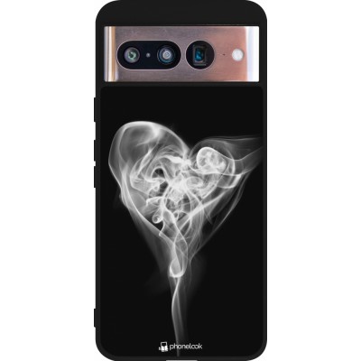 Coque Google Pixel 8 - Silicone rigide noir Valentine 2022 Black Smoke