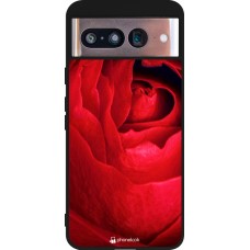 Coque Google Pixel 8 - Silicone rigide noir Valentine 2022 Rose