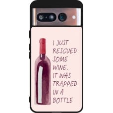 Coque Google Pixel 8 - Silicone rigide noir I just rescued some wine