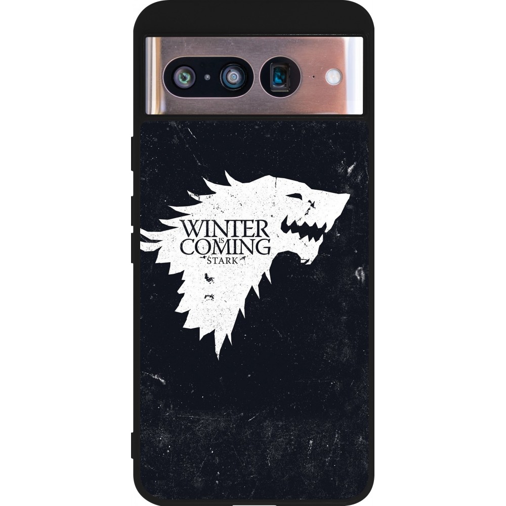 Coque Google Pixel 8 - Silicone rigide noir Winter is coming Stark