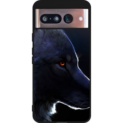 Coque Google Pixel 8 - Silicone rigide noir Wolf Shape