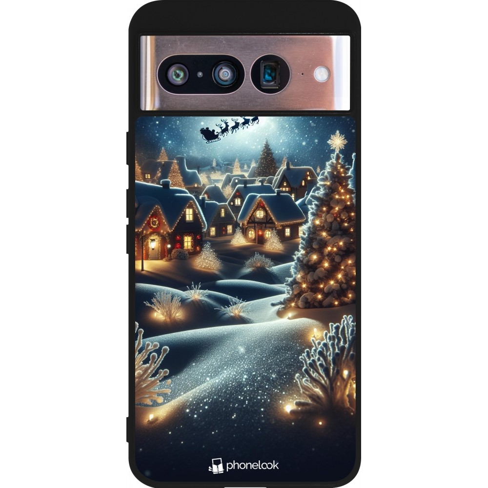 Coque Google Pixel 8 - Silicone rigide noir Noël 2023 Christmas is Coming