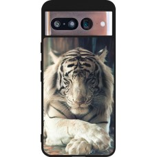 Coque Google Pixel 8 - Silicone rigide noir Zen Tiger