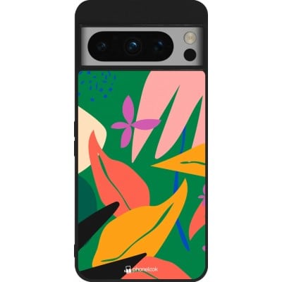 Coque Google Pixel 8 Pro - Silicone rigide noir Abstract Jungle