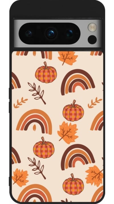 Coque Google Pixel 8 Pro - Silicone rigide noir Autumn 2024 rainbow