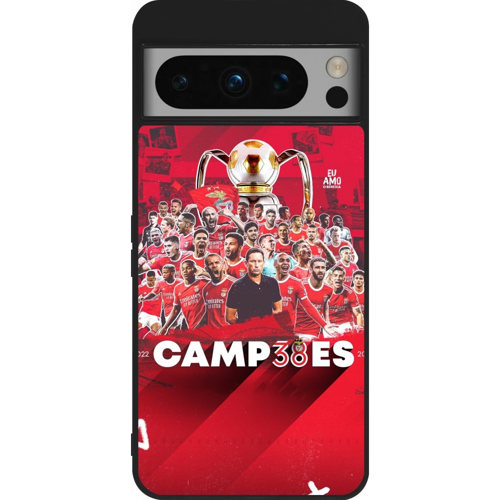 Coque Google Pixel 8 Pro - Silicone rigide noir Benfica Campeoes 2023