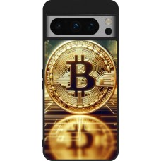 Coque Google Pixel 8 Pro - Silicone rigide noir Bitcoin Standing