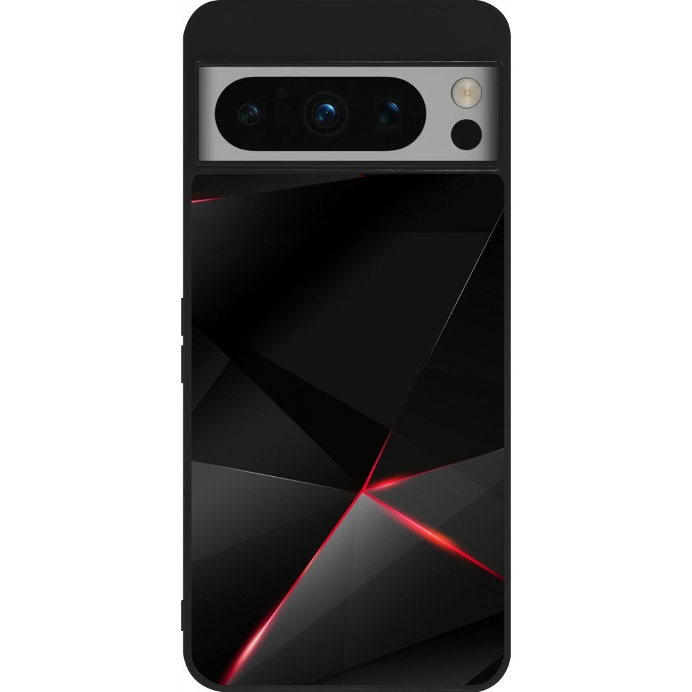 Coque Google Pixel 8 Pro - Silicone rigide noir Black Red Lines