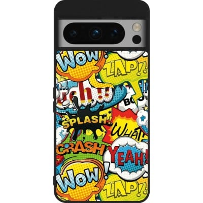 Coque Google Pixel 8 Pro - Silicone rigide noir Cartoons slogans