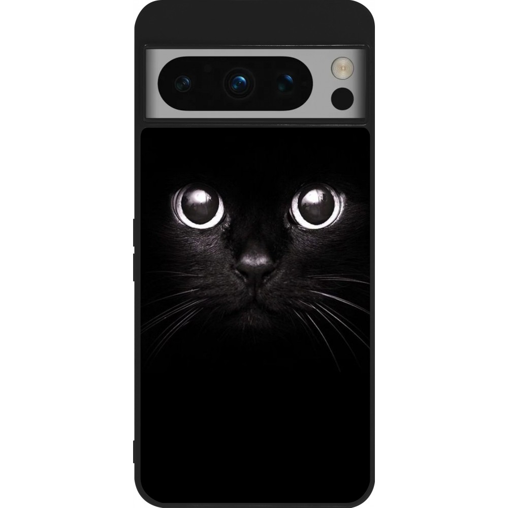 Coque Google Pixel 8 Pro - Silicone rigide noir Cat eyes