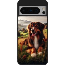 Coque Google Pixel 8 Pro - Silicone rigide noir Chien Campagne Suisse