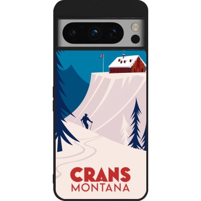 Coque Google Pixel 8 Pro - Silicone rigide noir Crans-Montana Cabane