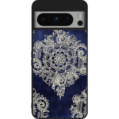 Coque Google Pixel 8 Pro - Silicone rigide noir Cream Flower Moroccan