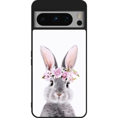 Coque Google Pixel 8 Pro - Silicone rigide noir Easter 2023 flower bunny