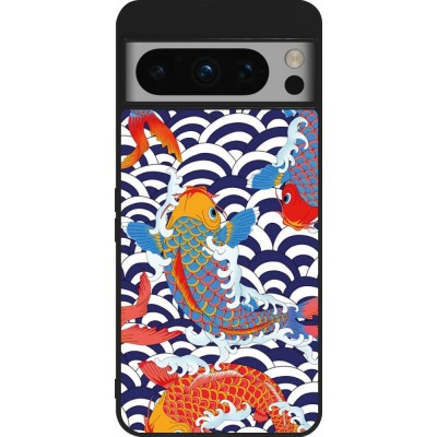 Coque Google Pixel 8 Pro - Silicone rigide noir Easter 2023 japanese fish