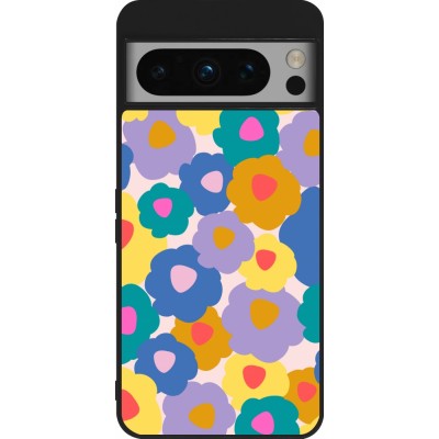 Coque Google Pixel 8 Pro - Silicone rigide noir Easter 2024 flower power