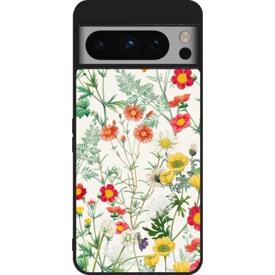 Coque Google Pixel 8 Pro - Silicone rigide noir Flora Botanical Wildlife