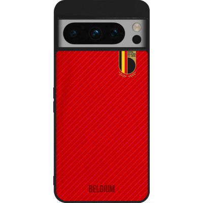 Coque Google Pixel 8 Pro - Silicone rigide noir Maillot de football Belgique 2022 personnalisable