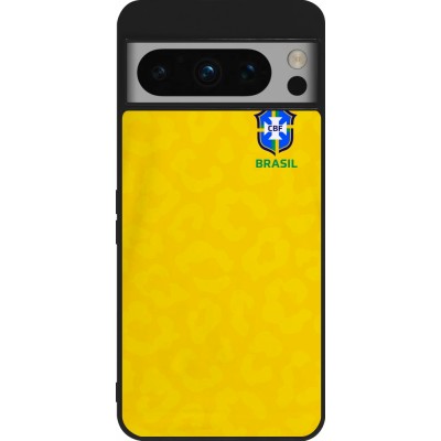 Coque Google Pixel 8 Pro - Silicone rigide noir Maillot de football Brésil 2022 personnalisable