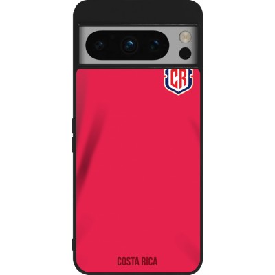 Coque Google Pixel 8 Pro - Silicone rigide noir Maillot de football Costa Rica 2022 personnalisable