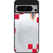 Coque Google Pixel 8 Pro - Silicone rigide noir Maillot de football Croatie 2022 personnalisable