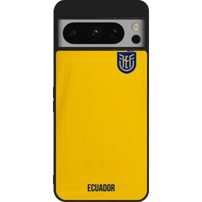 Coque Google Pixel 8 Pro - Silicone rigide noir Maillot de football Equateur 2022