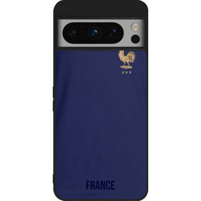 Coque Google Pixel 8 Pro - Silicone rigide noir Maillot de football France 2022 personnalisable