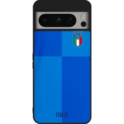 Coque Google Pixel 8 Pro - Silicone rigide noir Maillot de football Italie 2022 personnalisable