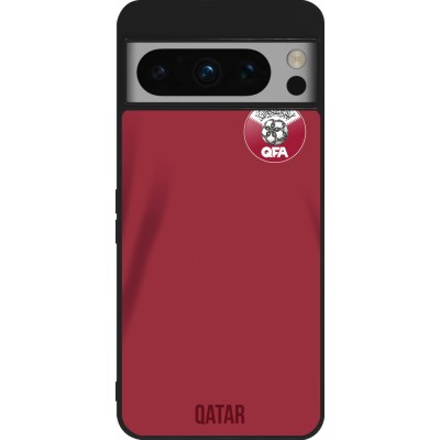 Coque Google Pixel 8 Pro - Silicone rigide noir Maillot de football Qatar 2022 personnalisable